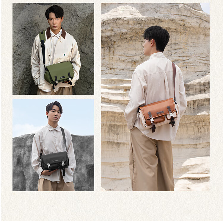 K&F CONCEPT Messenger Camera Bag Photography Crossbody Shoulder Bag for Mirrorless and DSLR Cameras One Body Two Lenses Multifunctional Vintage Original Photography Bag Gobi Brown 22