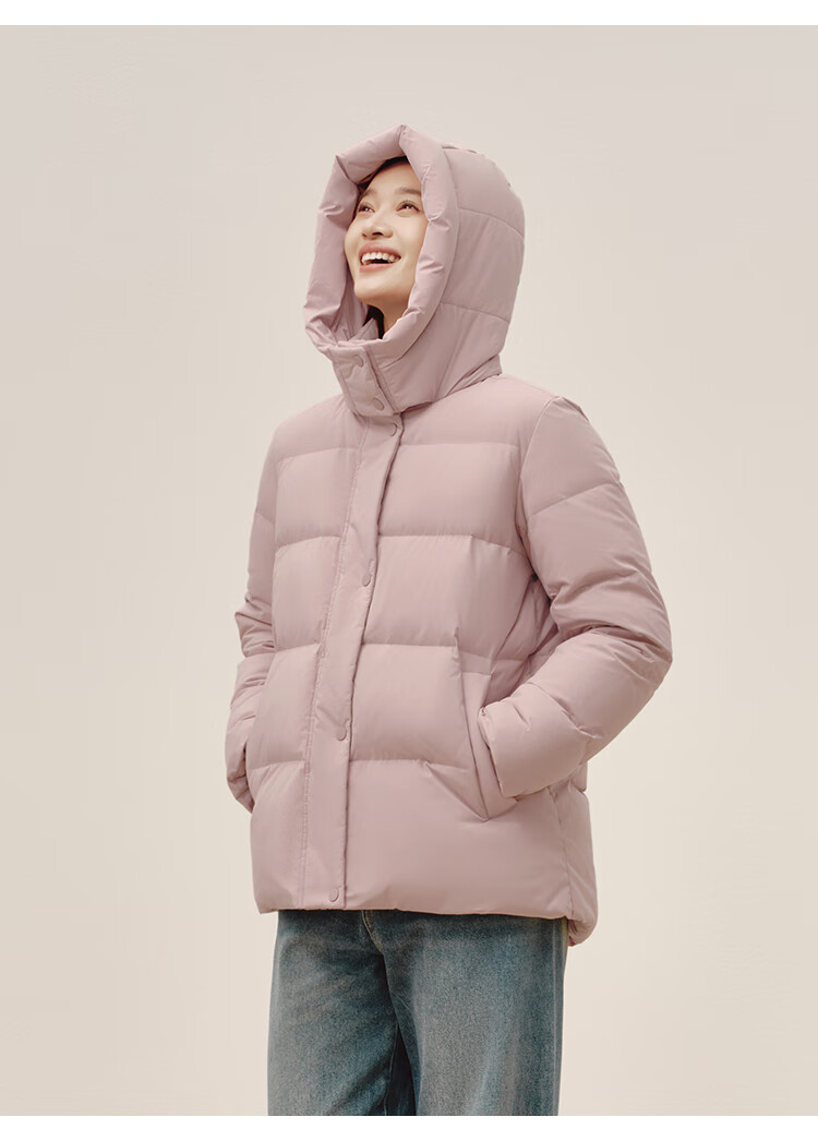 JD Original down Jacket for Women, 90% Duck Down, Puff Mid-Length Style, Fashionable Versatile, Winter New Thick Coat, Pure Gray, Size L 24
