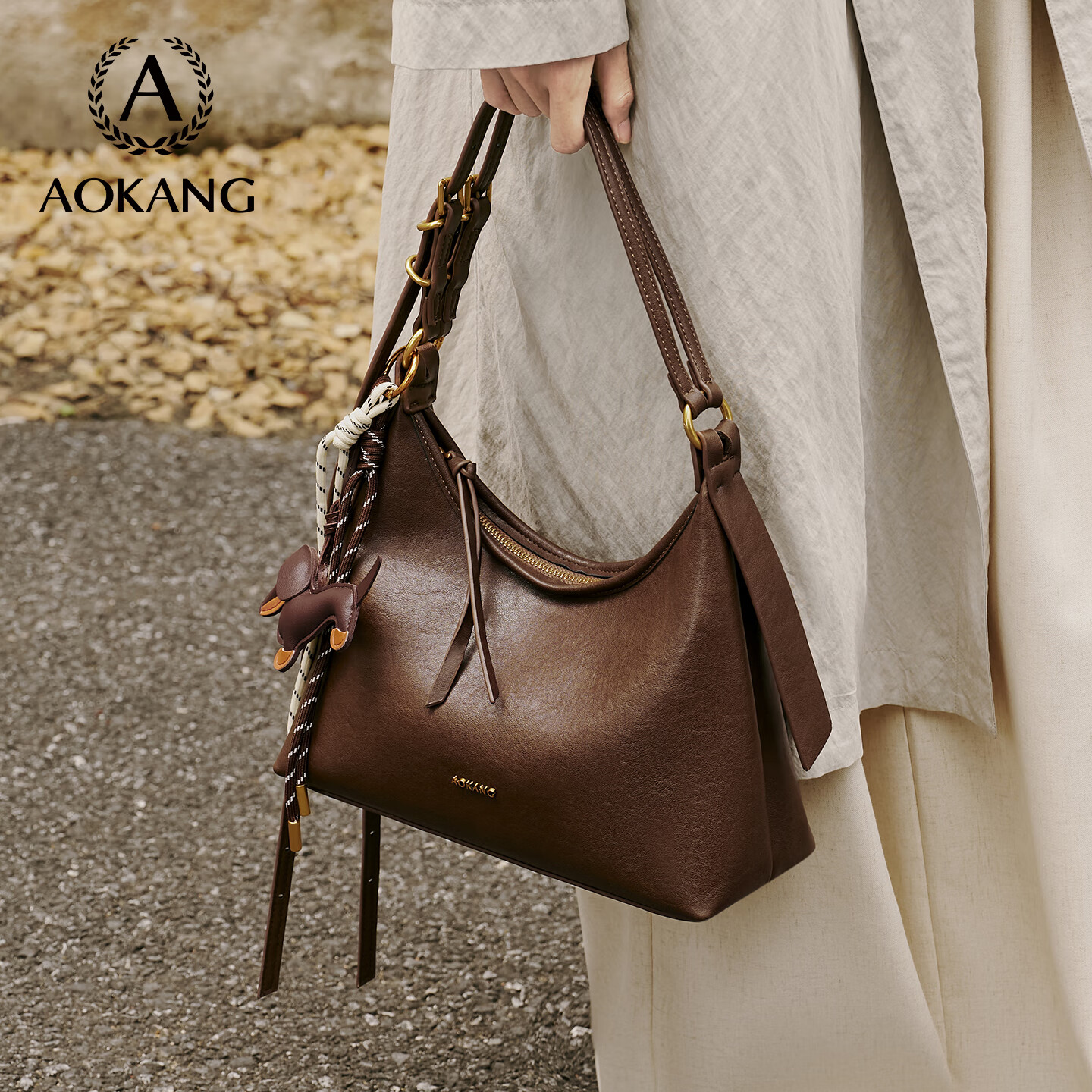 Aokang Women's Xuan Yue Hobo Bag Luxury Commuter Shoulder Underarm Crossbody Bag Premium Feel Birthday Gift for Girlfriend