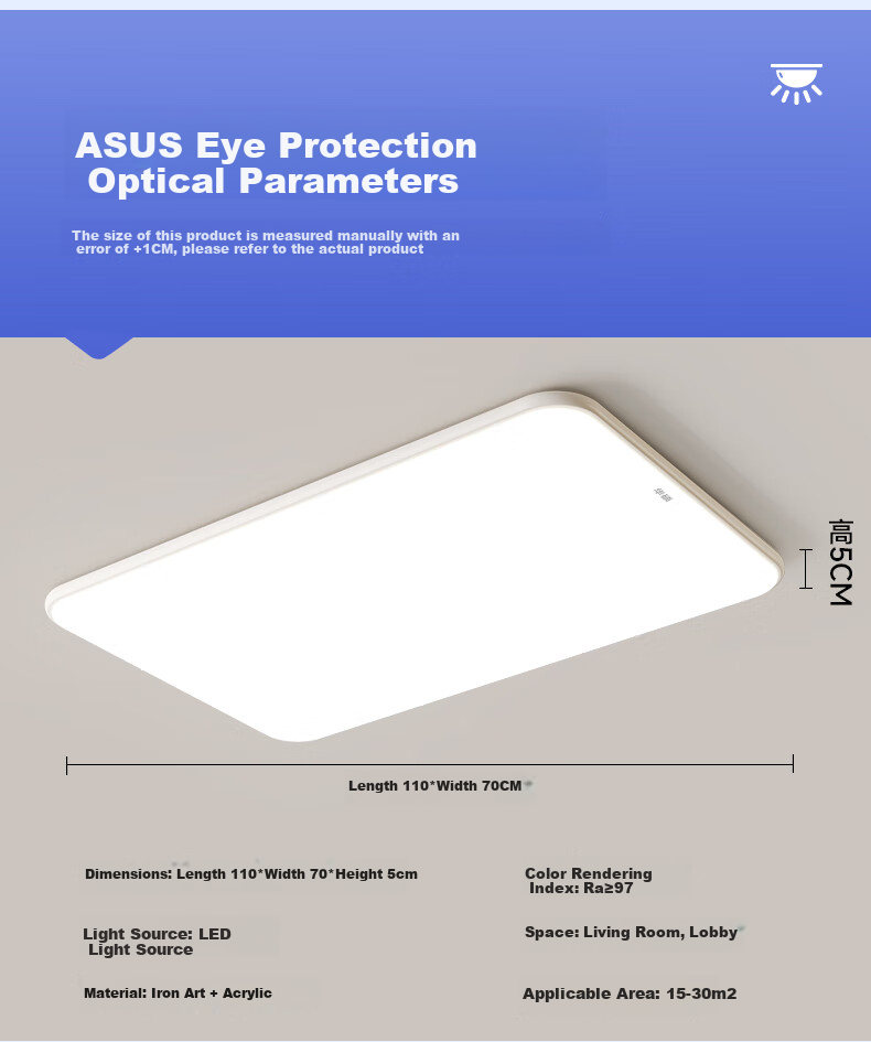 Huashuozhaoming American-Style Eye-Protection Ceiling Light for Bedroom, Modern Minimalist Design for Master Bedroom, Secondary Bedroom, And Study Room, Round Smart Lighting 19