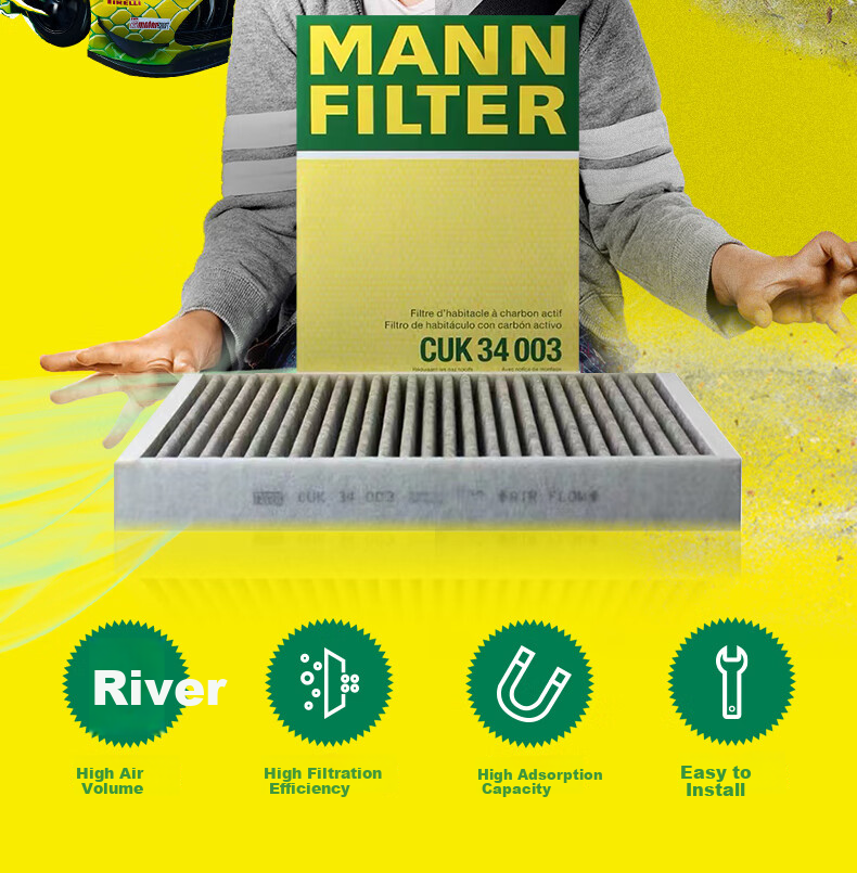 MANNFILTER Air Conditioning Filter Element CUK20048 for BAIC New Energy EC180, EC200, EC220, EC3 Electric Vehicles 3