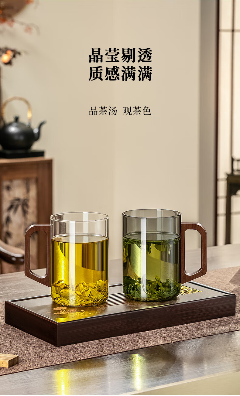 CRISTALGLASS High Borosilicate Glass Cup 1000ml Large Capacity Tea Mug with Handle Personal Office Water Drinking Cup 2
