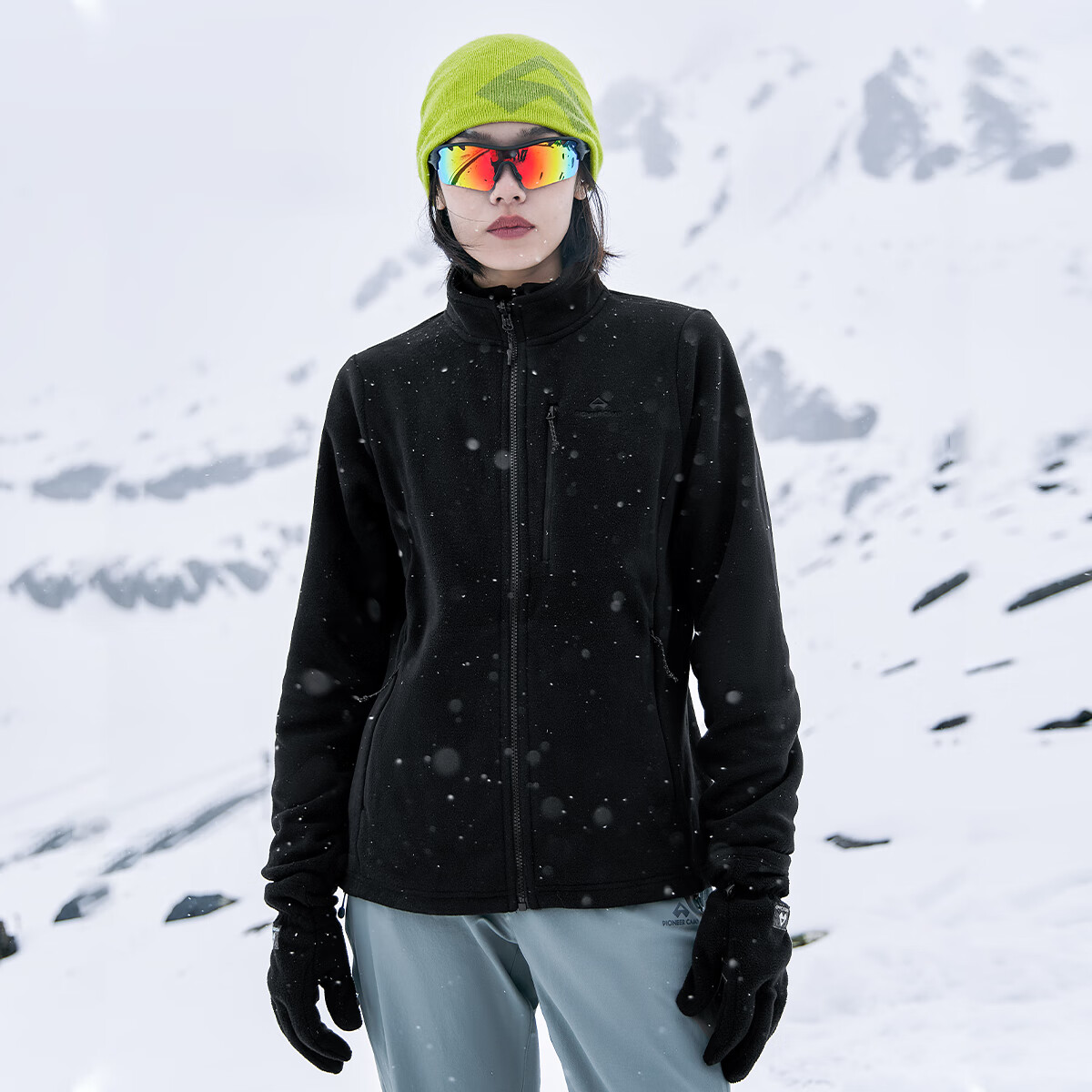 Pioneer Camp Women's Fleece Lined Softshell Jacket, Autumn Winter Stand Collar Zipper Chest Pocket Warm Coat