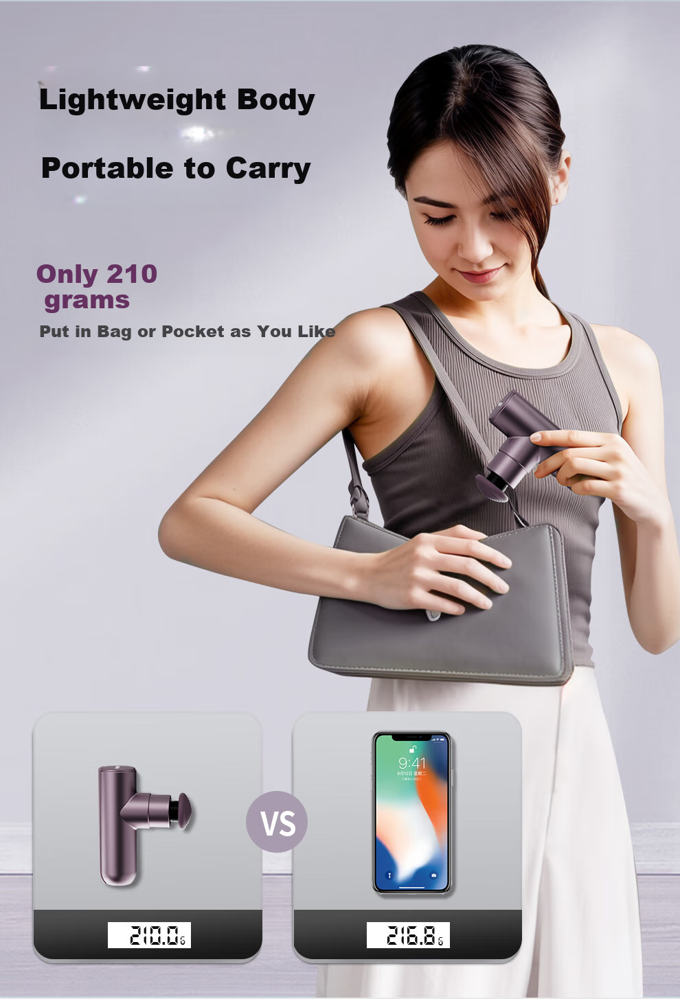 PROIRON Puli'ai Mini Professional Portable Massage Gun for Fascia, Muscle And Body Massage, Gift Box for Girlfriend Or Wife, Little Monster Purple 4