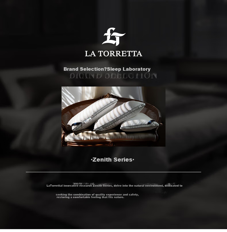 La Torretta Five-Star Down Pillow, Siberian High-Quality White Goose Down Pillow for Adults, Men And Women, Single Low Pillow 2