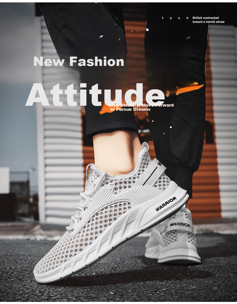 Huili Men's Mesh Sneakers, 2026 Summer New Style, Versatile Lightweight Breathable Casual Shoes for Men, Gray, Size 39 5
