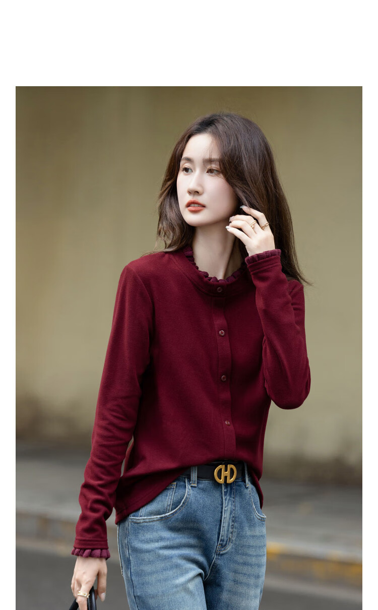 Demana Autumn Leisure Loose Fit Cardigan Slightly Stretchy Slimming Petite Women's Sweatshirt 3