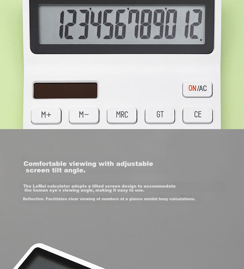 KACO Dual Power Calculator with 12-Inch Large Screen, Desktop Computer Office Supplies, White 4