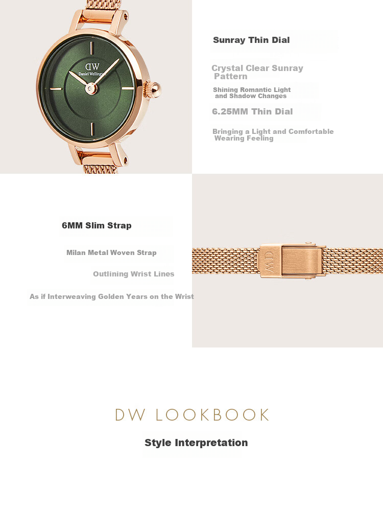 DanielWellington DW Ladies' Watch, Mini Round Sugar, Delicate Fashion European And American Wristwatch, Birthday Gift for Girlfriend, DW741 5
