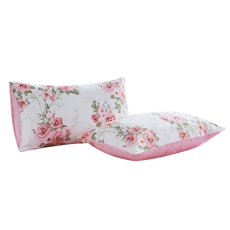 Fuanna 100% Cotton Pillowcase Single Student Home Pillow Cover 50x30cm Pink