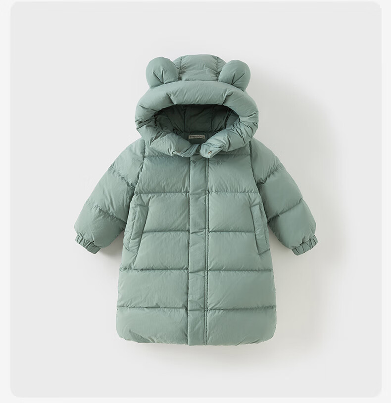 DAVE & BELLA Kids Long Down Jacket Boys Winter Coat Girls Three-Proof Outerwear Baby Toddler Winter Clothes 9