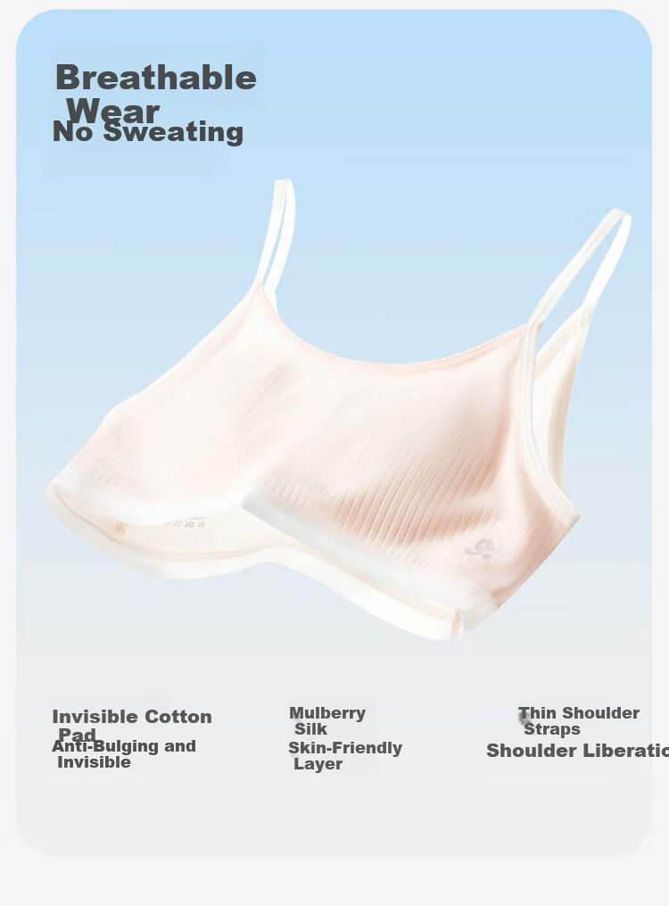 Jiusuiban Children's Underwear, Girls' 80 Modal Silk Development Bra, 8-10 Years Old Girls' Nipple Prevention Camisole Tank Top 6