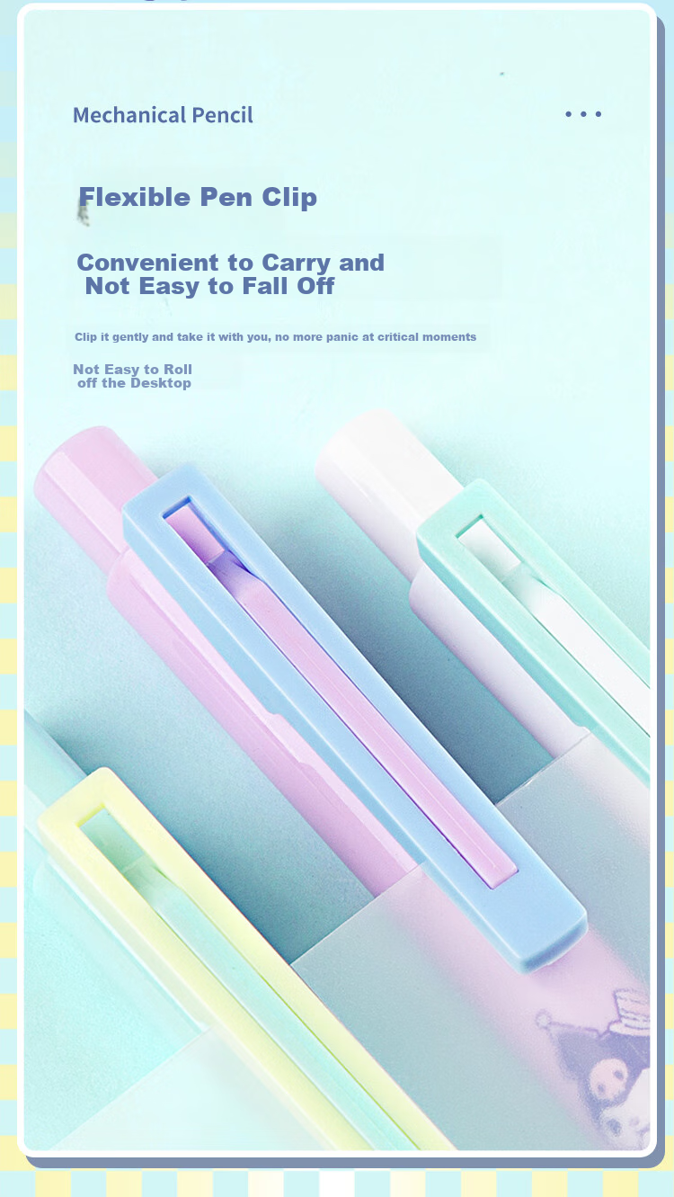 GuangBo 0.7mm Mechanical Pencil Set, Mechanical Pencil + Refills, Sanrio Collaboration Pochacco Cute Cartoon School Pencil, Single Pack, KT82108-PC 7