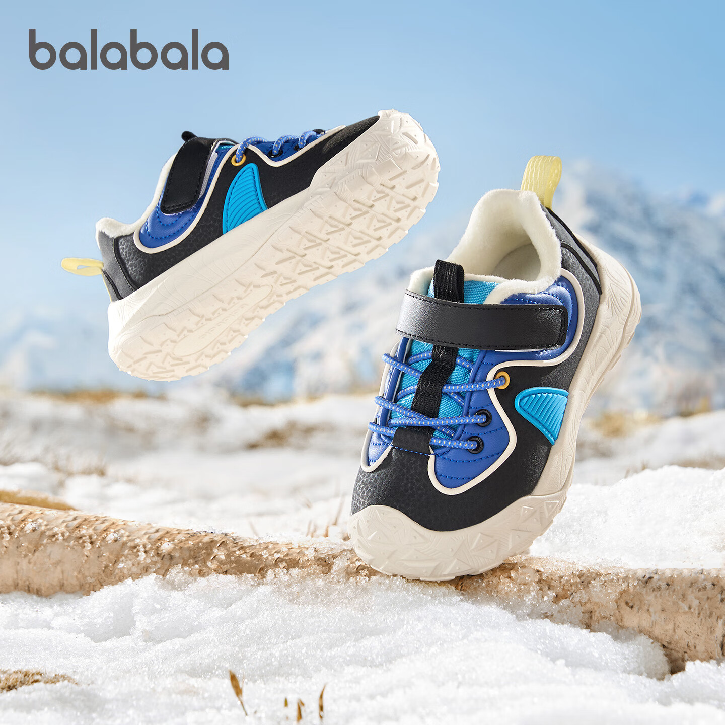 Balabala Kids Walking Shoes Children's Baby Shoes Boys Girls Fleece Lined 2025 New Autumn Winter Functional Foot Protection Shoes