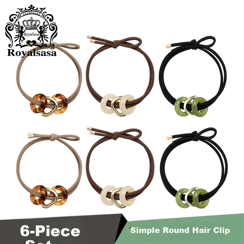 Royal Sasa Hair Accessories Design Set for Women, 6-Piece Set Including Hair Ties, Scrunchies, And Elastic Bands with Elegant Style
