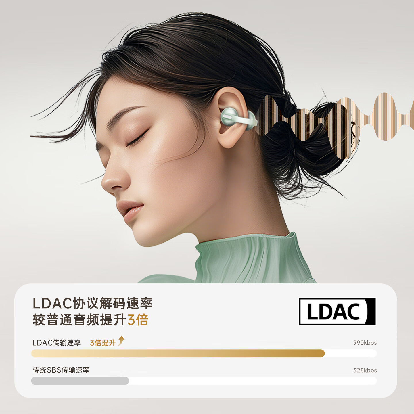 Беспроводные наушники IKF Moonlight с костной проводимостью, Bluetooth 5.3, LDAC, Hi-Res Audio, спортивные, с шумоподавлением, водонепроницаемые IPX5, белый