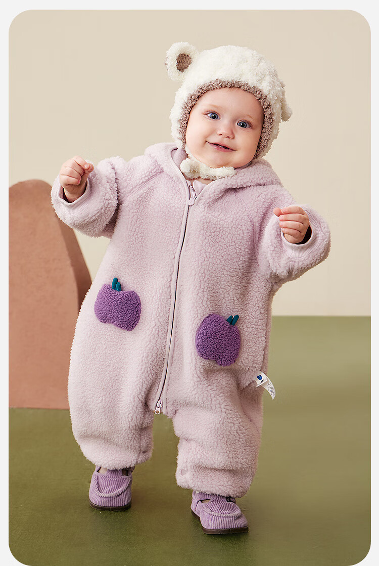 Minibala Baby Clothes Newborn Fleece Lined Hooded Romper Jumpsuit Red Christmas Outfit 2025 Winter Edition 9
