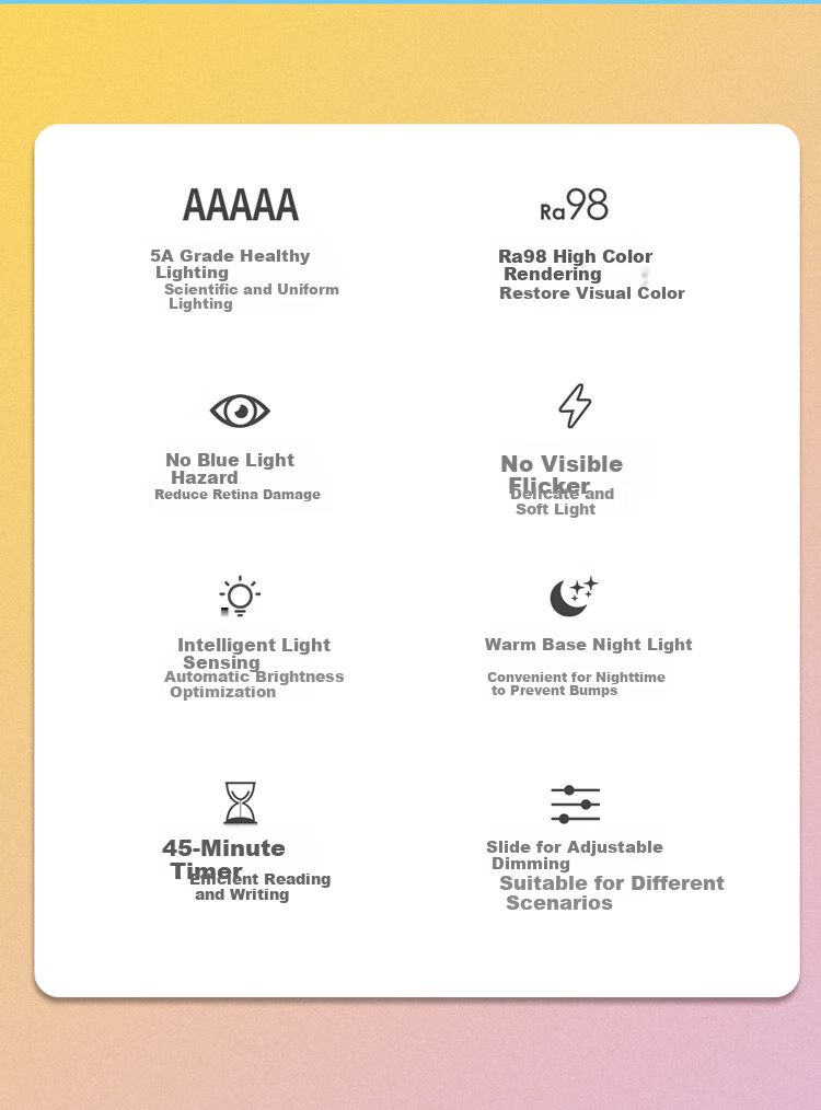 NVC Eye Protection Children's Reading Home Full Spectrum Eye Protection Student Study Work Desk Reading Writing Seating Sensor Desk Lamp 2