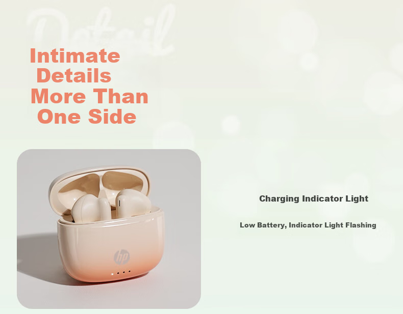 HP H10J True Wireless Bluetooth 5.4 ENC Calling Noise Reduction Semi-In Compact Music Earphones Compatible with Apple Huawei Xiaomi Phones for Gaming Entertainment And Office Use Sunset Orange 25