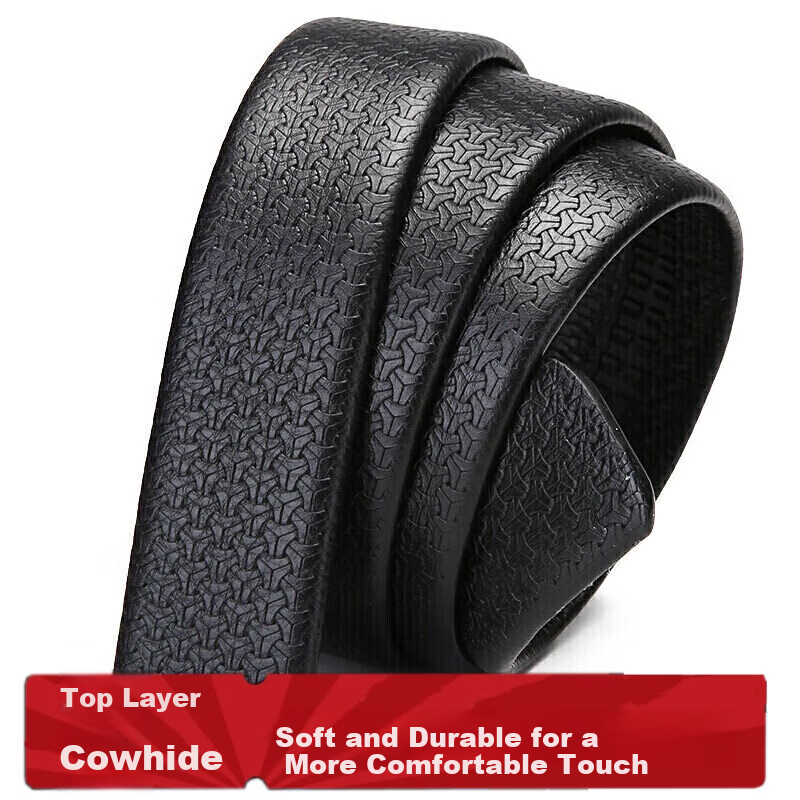 MEXICAN Men's Belt, Top Layer Cowhide Automatic Buckle Belt, Youth Waistband without Head, Trouser Belt, Birthday Gift