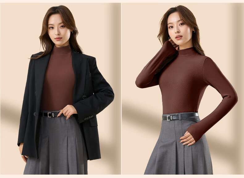Urban Beauty Women's Thermal Fleece Loungewear 25th Anniversary Autumn Winter Long Sleeve High Elastic Anti-Static Comfortable Baselayer Top 11