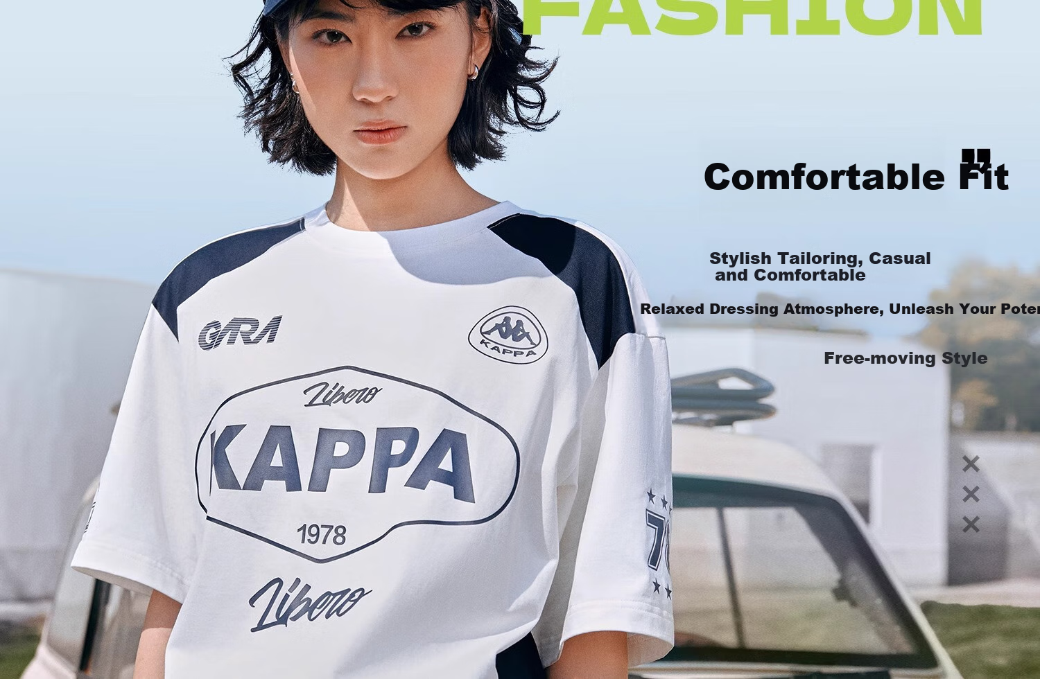 Kappa Back-to-Back Sports T-Shirt Men Summer New Casual Cotton Short Sleeve Couple American Style K0FW2TD90D 6