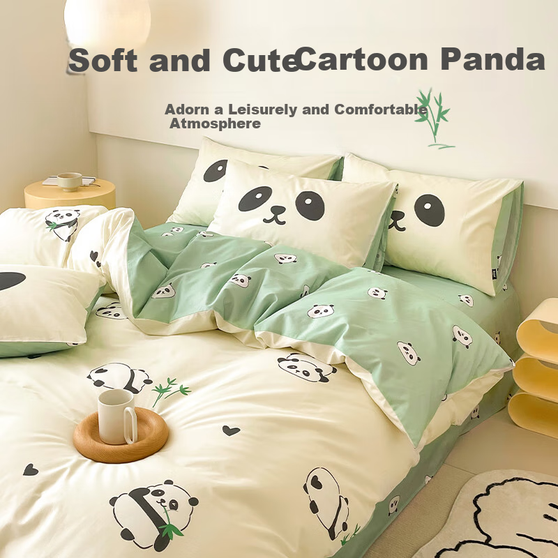 Dohia Home Textile Pure Cotton Bedding Set, 100% Cotton Bed Sheet And Duvet Cover, All-Cotton Bedding Set for 1.5m Bed, 203*229cm