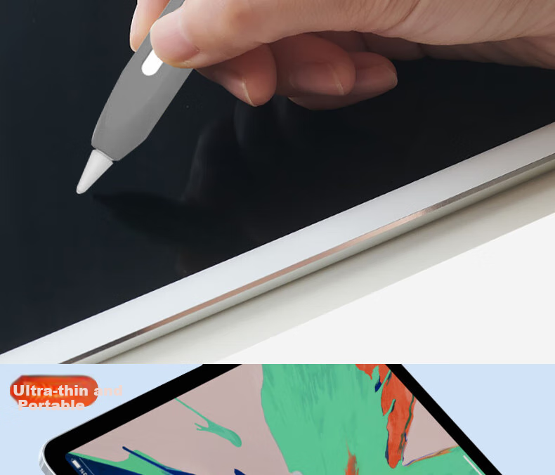 Aolang Compatible Apple Pencil Case for Apple IPad 2nd Generation Capacitive Stylus Case with Magnetic Charging, Silicone Tip Protection, Ultra-Thin Shockproof Soft Shell Upgraded Version - Starry Gray 6