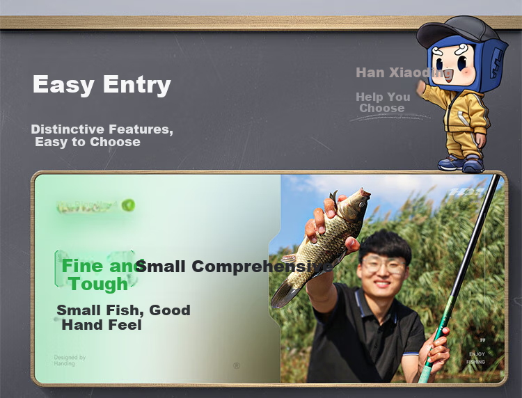 Handing First Generation Four Fishing Rod, Handheld Carbon Fiber Pole, Fishing Rod, 7.2m Four Generation Comprehensive Set 3