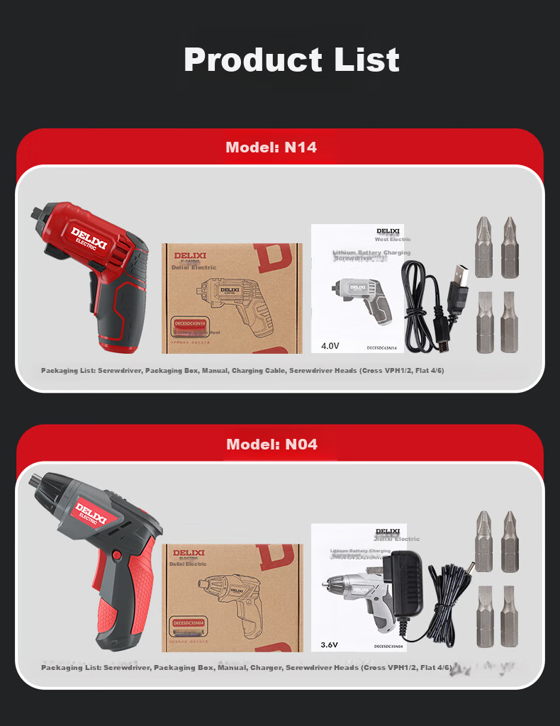 Delixi Electric Cordless Mini Screwdriver 3.6V Foldable Rechargeable Lithium Battery Electric Screwdriver for Home Use 21
