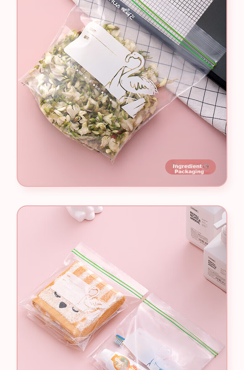 CHAHUA Food Storage Bags, Large Size, 50 Count, Thickened Double-Ribbed Food Grade Fresh-Keeping Storage Bags, Self-Sealing Airtight Bags 11