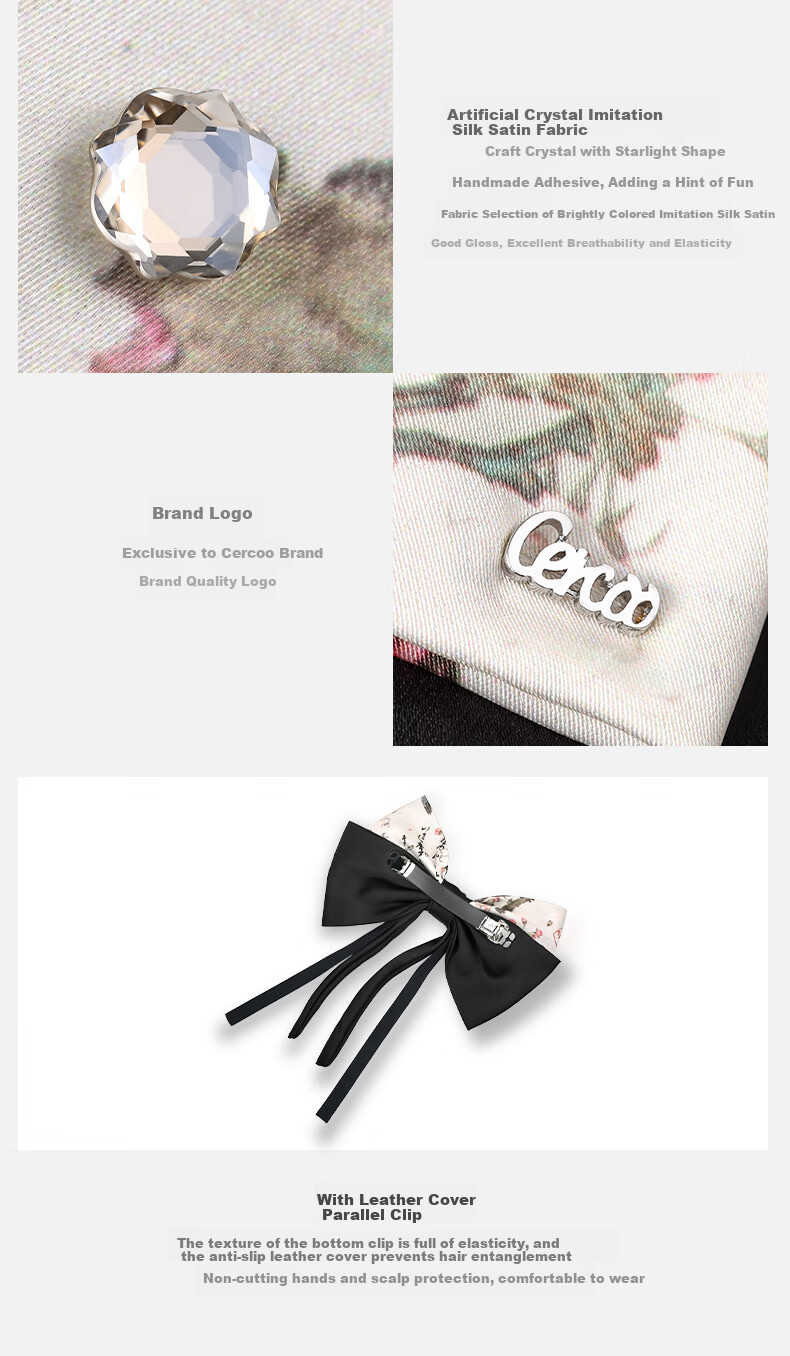 Cercoo Magpie Climbs Plum Blossom New Chinese-Style Bow Tassel Hair Clip Ponytail Half Clip Elegant Back of Head Hair Accessory 4