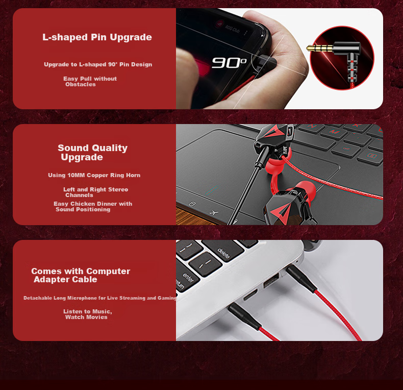 WITGOER Wired Gaming Headset, Specialized for Sound Positioning, 3.5mm In-Ear Design, for Desktop Computer, Latest 2026 Model with Microphone, Two-In HIFI Triangular Laptop, for PUBG 4