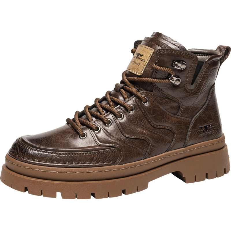 Bull Family [Zhang Ruoyun Edition] Martin Boots Men Autumn Winter New Retro Versatile High-end Men's Boots Thick Sole Height Increasing Work Boots