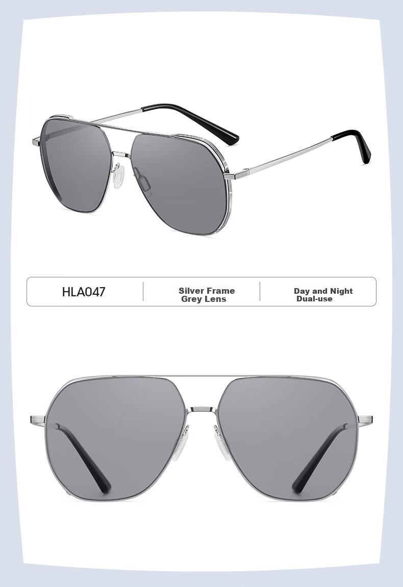 HLA Day And Night Polarized Sunglasses, Photochromic Sun Protection Sunglasses for Men, Night Vision Glasses for Driving, Specialized Gift, Blue 12