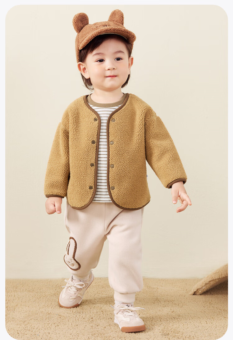 Minibala Unisex Baby Lamb Wool Thickened Coat 2025 Autumn Winter [Reversible] 17