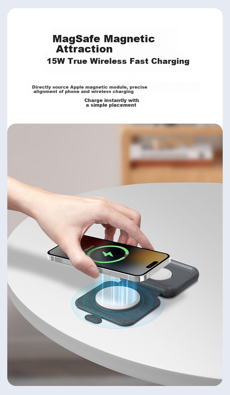 MOMAX Qi2.2 True 25W Apple MFi Certified 3-in-1 Wireless Charger with MagSafe Magnetic Foldable Stand for iPhone 17 Pro Max, Watch, Earphones - Orange 4