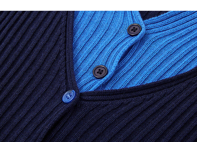 Demana【With Wool】Autumn Design Faux Two-Piece V-Neck Color-Block Slim Fit Cardigan Knitwear for Women 4