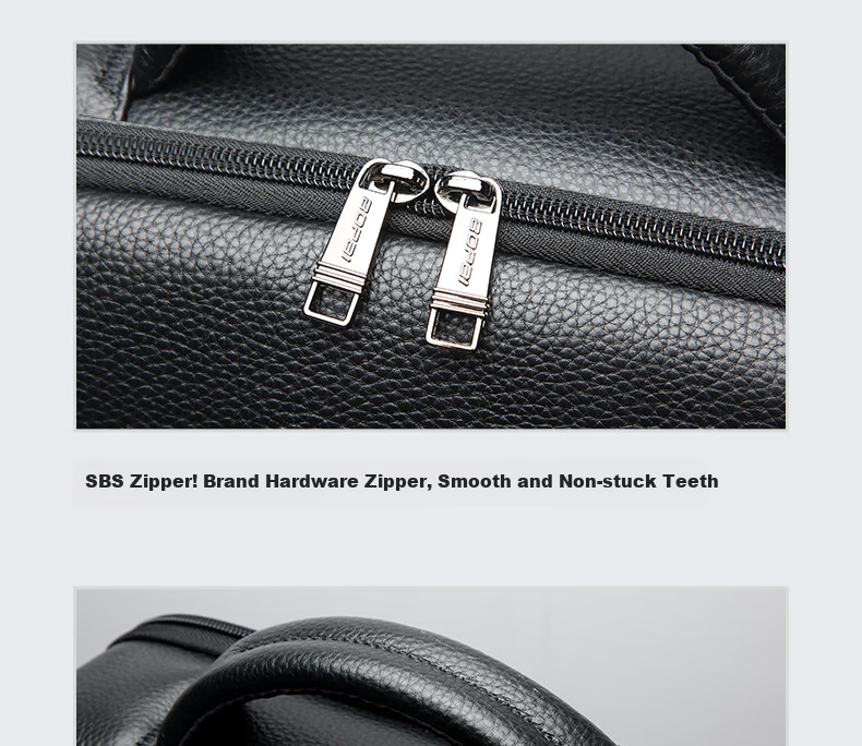 Bopai Leather Business Backpack for Men, 16-Inch Laptop Bag, Travel Schoolbag, Father's Day Gift 14