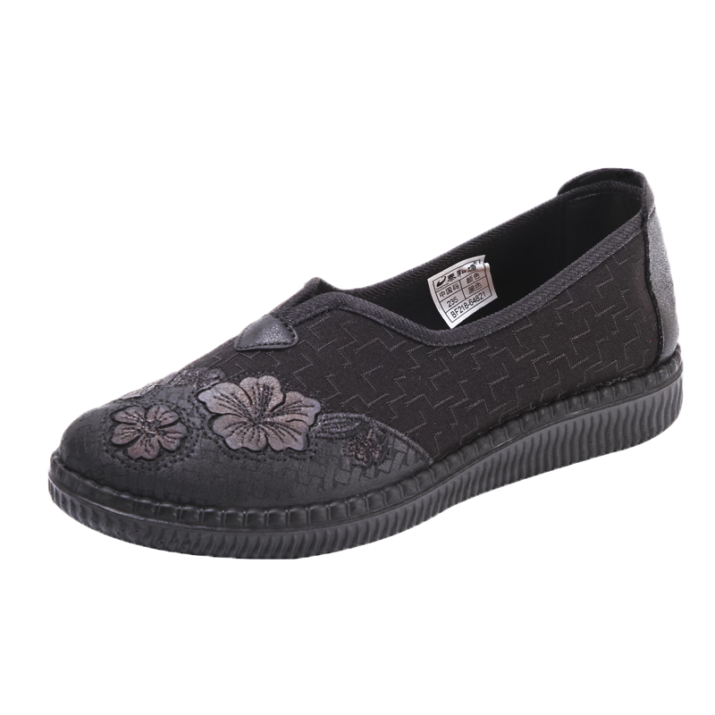 TAIHEYUAN Old Beijing Cloth Shoes Spring and Autumn Women's Lightweight Comfortable Breathable Flats Non-slip Soft Sole Middle-aged and Elderly Mom Embroidered Shoes