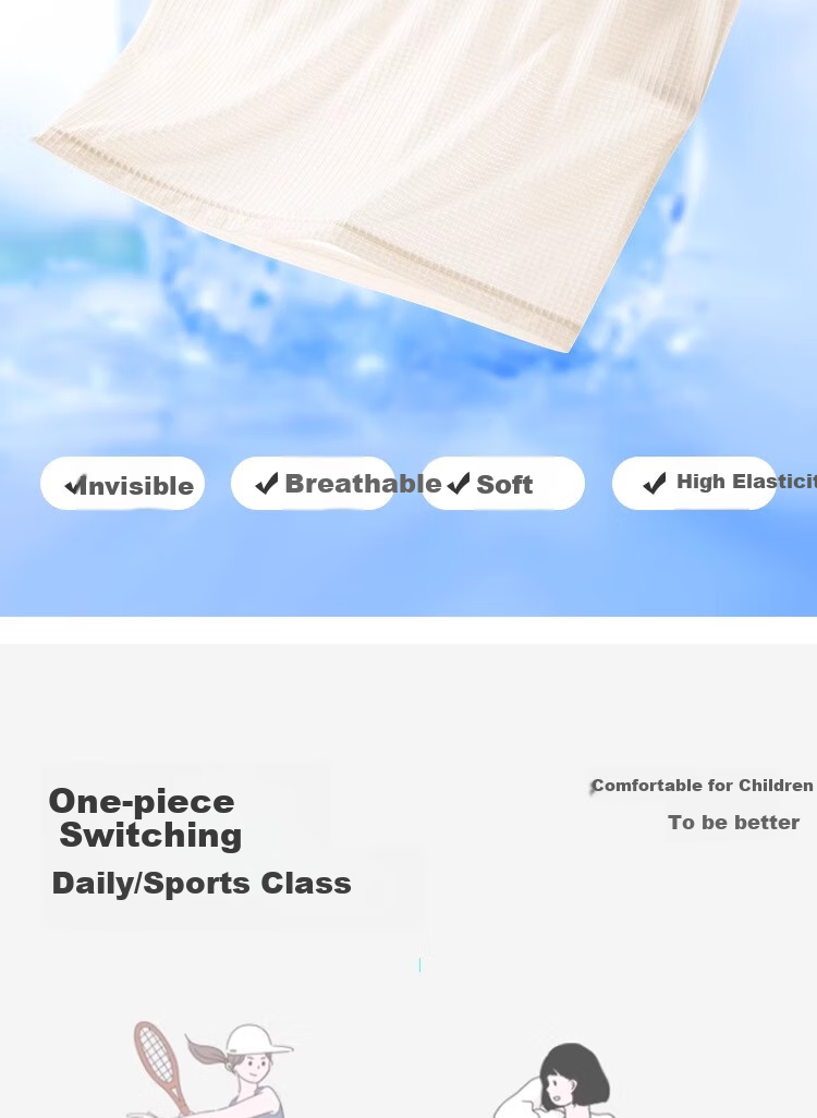 LangSha Girls' Underwear for Puberty, Elementary School Students, Children, Seamless Anti-Nipple Show, Long Camisole, Breathable Undershirt for Young Girls 8