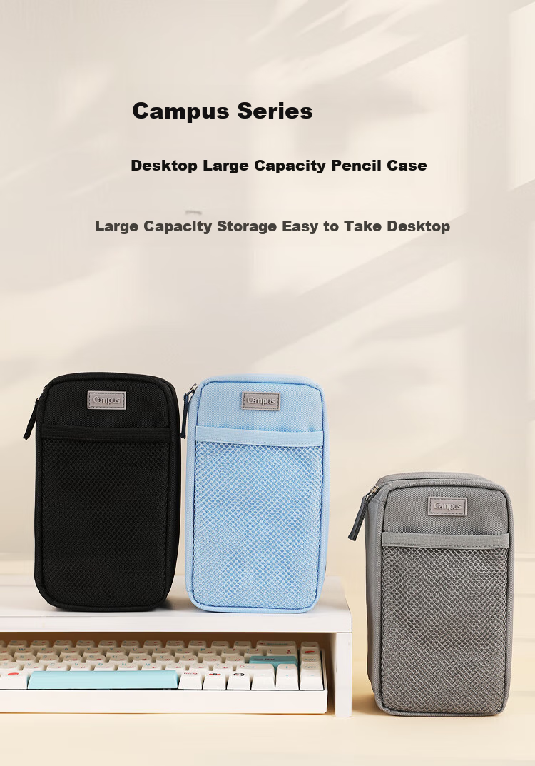 KOKUYO Campus Desktop Expandable Pencil Case Student Stationery Storage Simple High-Capacity Pencil Bag Black 1 Piece WSG-PC383D 1