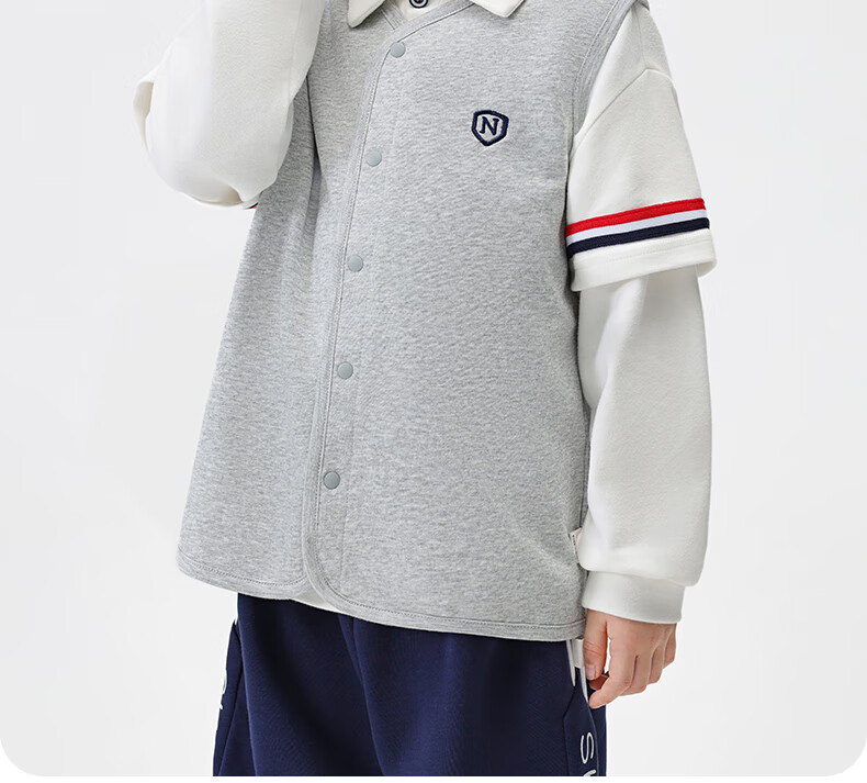 Nubiworld Kids Vest British Style Autumn Winter Fleece Lined Warm Baby Boys Casual Spring Autumn College Style Sleeveless Jacket 8