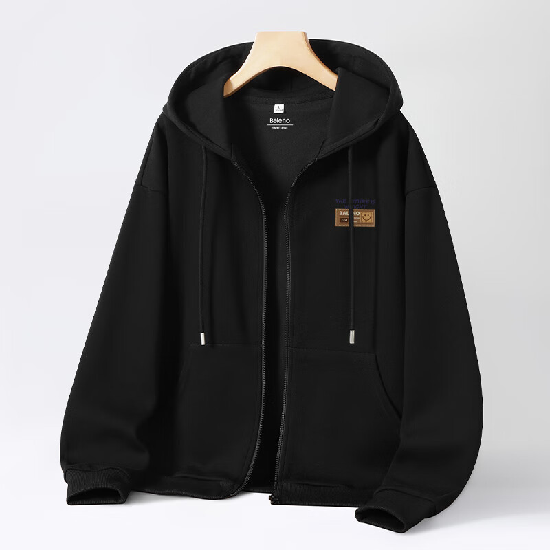Baleno Hoodie for Men, Spring And Autumn Vintage Versatile Casual Hooded Jacket, Loose Trendy Long-Sleeve Knitted Cardigan Outerwear 4