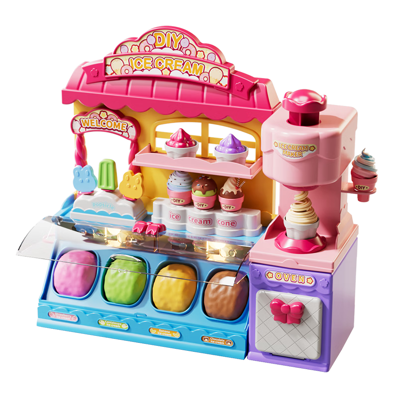 Beibeijia Playdough, Clay, Ice Cream Shop, Ice Cream Baby, Pretend Play, Toys for Girls Aged 3-6, Birthday Gift