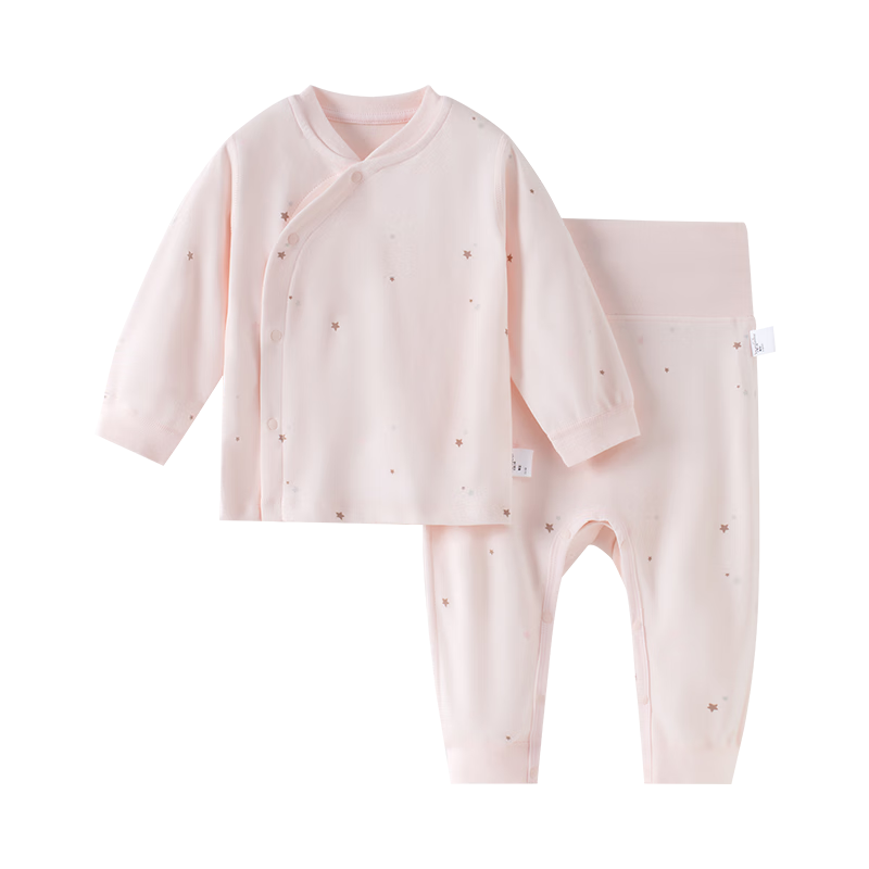 Huanxixiaoxiong Baby Warm Cotton Two-Piece Set Girls High-Waist Autumn Cotton Underwear Newborn Spring and Autumn Clothes