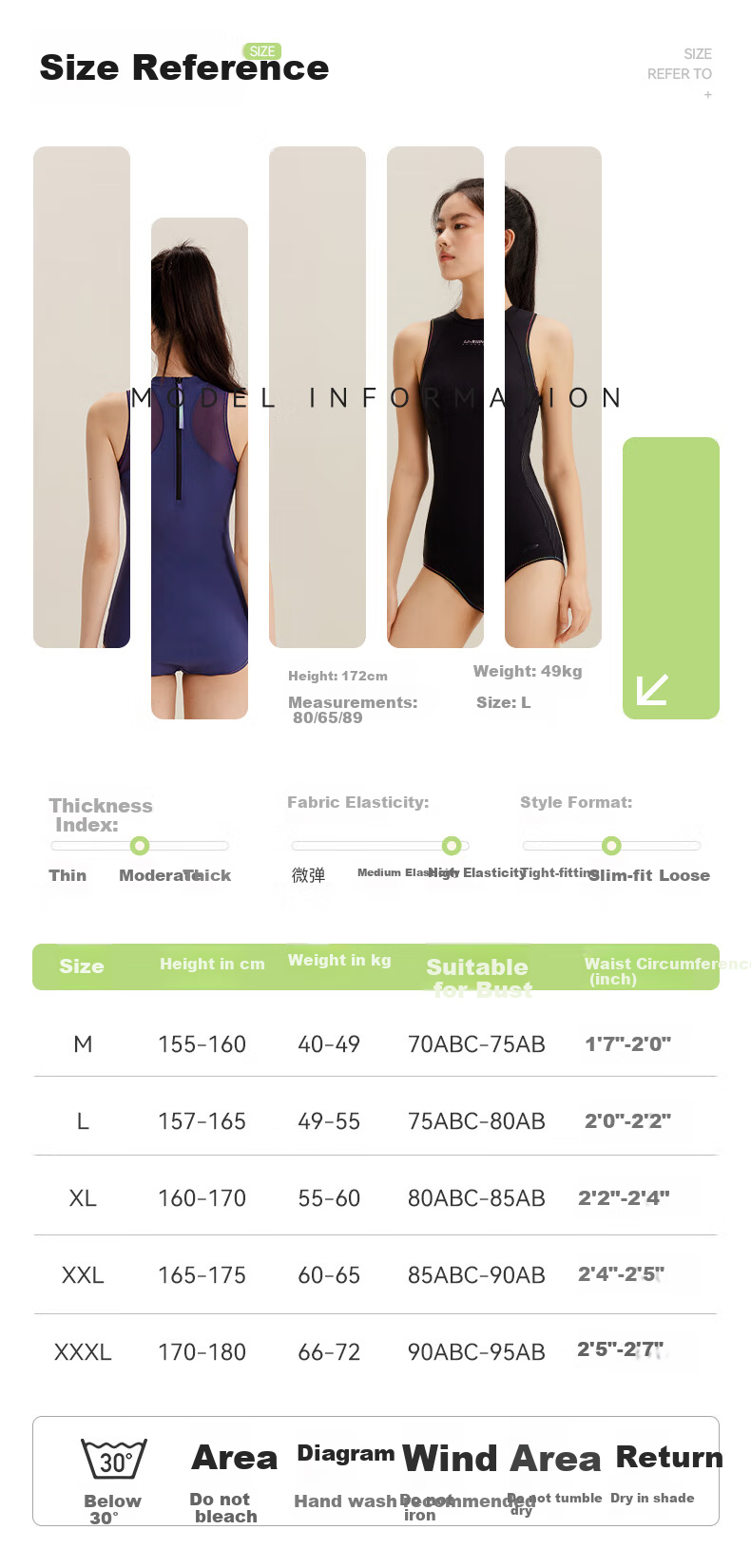 Li-Ning Women's One-Piece Triangle Swimsuit, Professional Training Swimwear, Quick-Drying, Sun-Protective, Competitive Swimming Gear, 0152 Blue, XXL 6