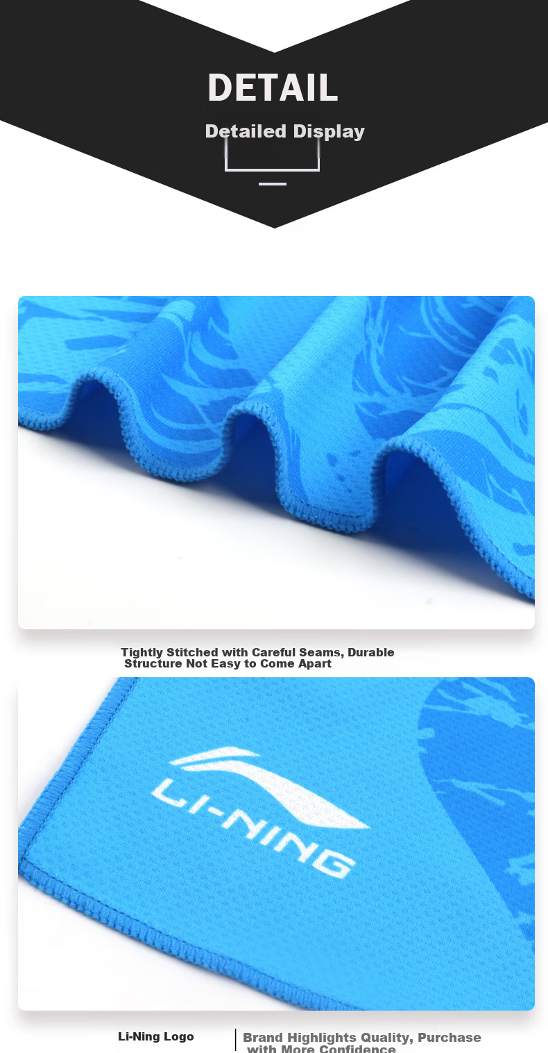 Li-Ning Cooling Sports Towel, Fitness Refreshing Heat Relief Towel, Sweat-Absorbing Quick-Drying Ice Cool Towel 801-1 9
