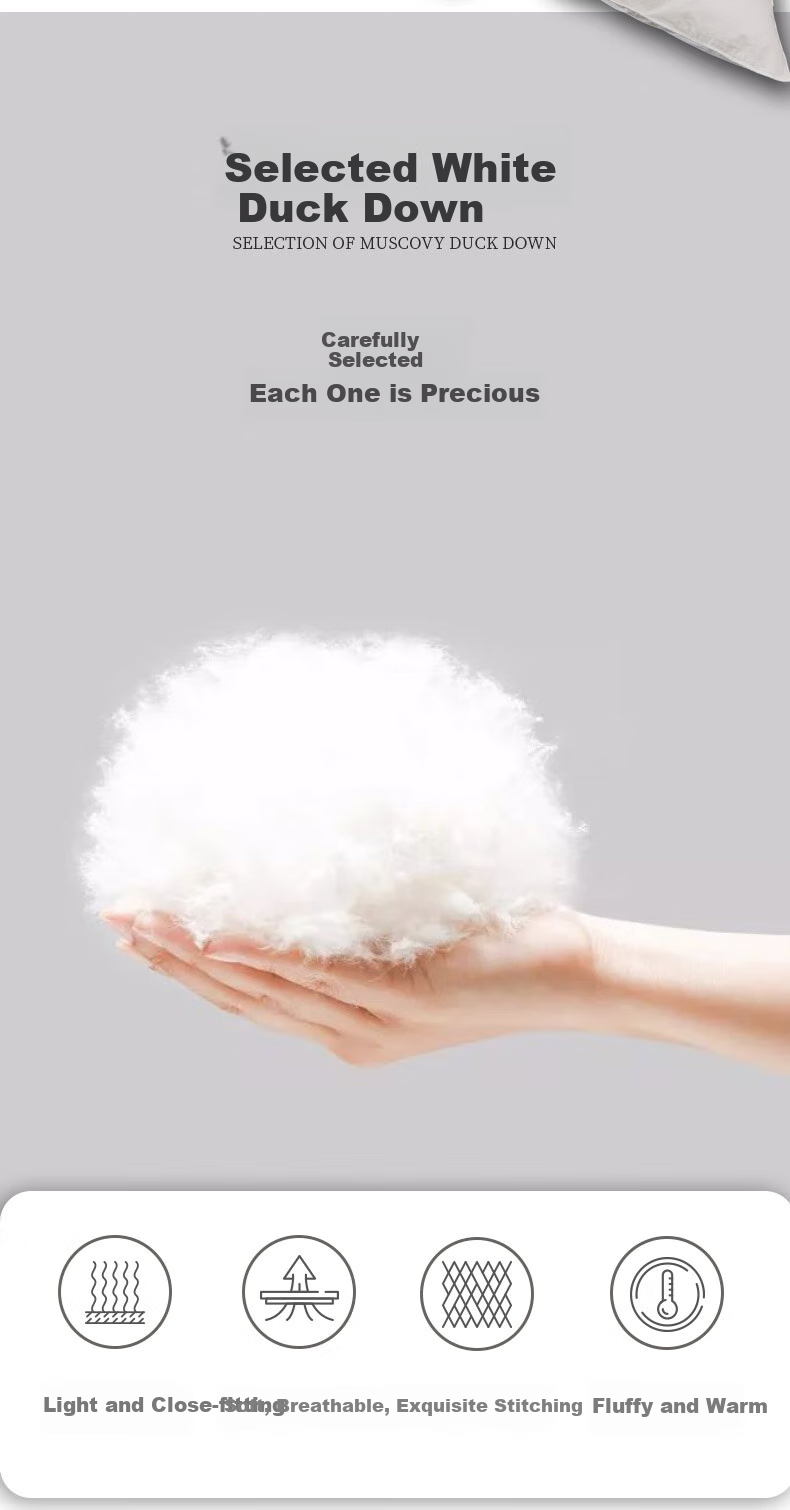Hengyuanxiang down Comforter, High-Count Pure Cotton, 100% White Duck Down, Autumn And Winter Duvet Insert (Filling Weight 1000g), Approximately 4 Jin, 2×2.3m, White 2