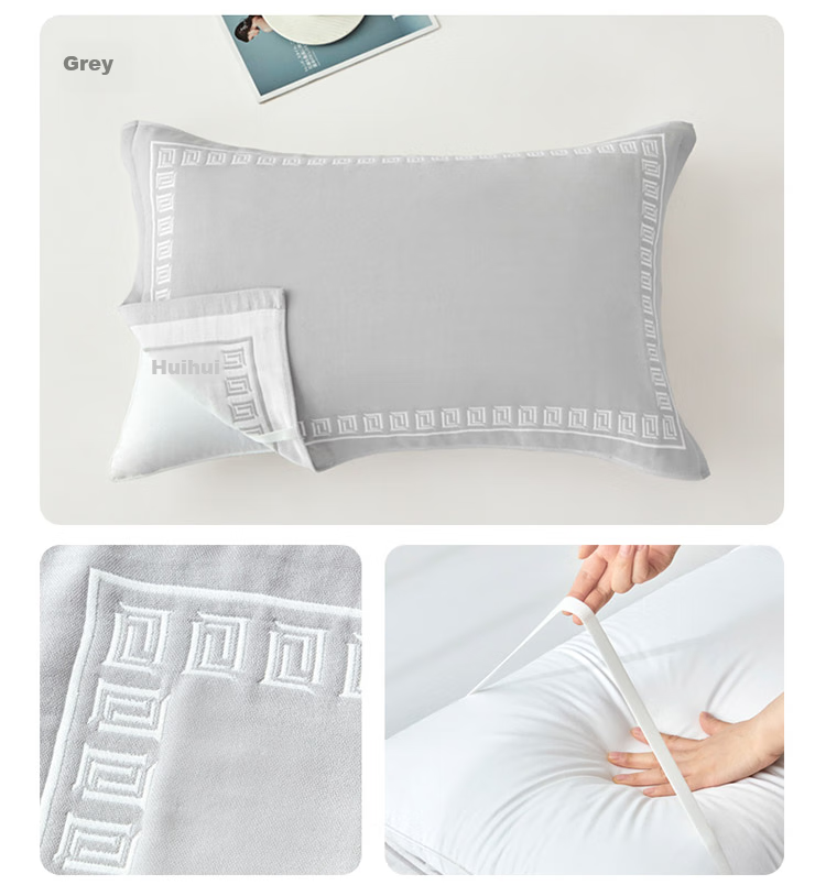 LUOLAI Home Textiles, Pure Cotton Antibacterial Anti-Mite Non-Slip Gauze Single Pillowcase, Gray, 50*80cm 9